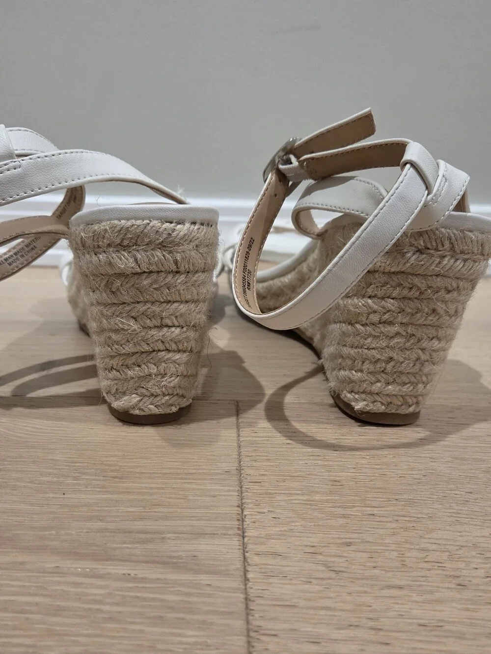 A New Day White Joyce Braided Espadrille Wedge Sandals Size 10